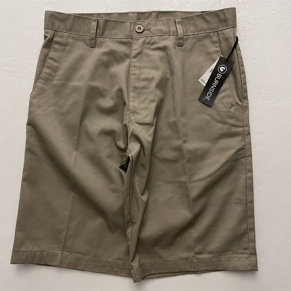 NWT Burnside 30 x 11" Khaki Rugged Chino Shorts B9860 KA